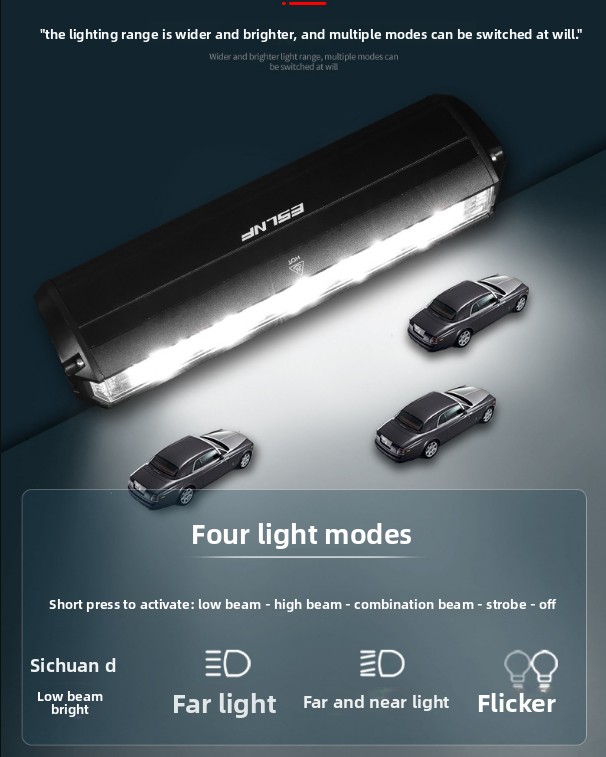 EOS630 1700 Lumen High Brightness Bike Light with Single Bracket Mount - 4000mAh Long Life USB Rechargeable Battery - Aluminium Alloy Horizontal β image 5