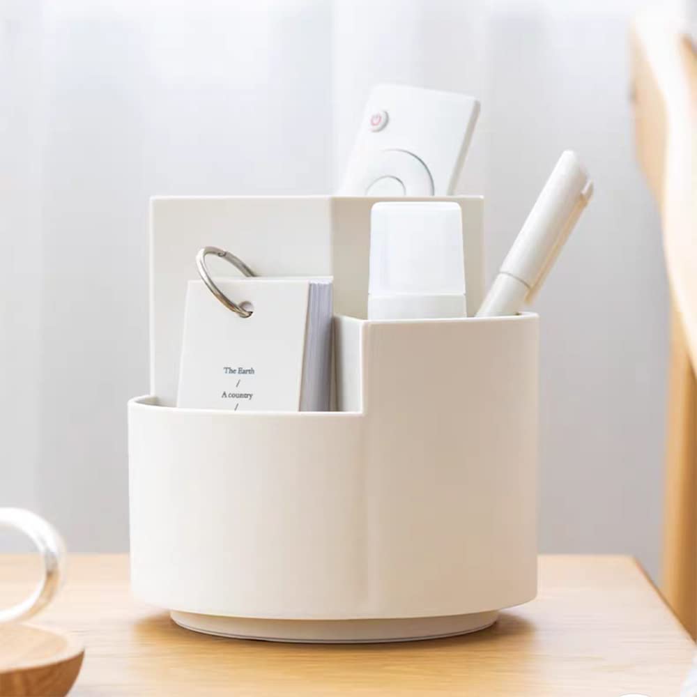 360 degree rotating multi-functional pen holder with 3 separate layer for office desk organiser (White) โ image 4