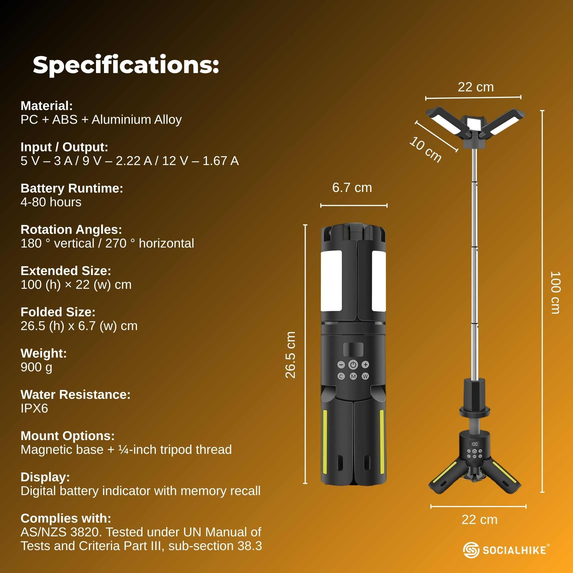 Social Hike Rechargeable Telescopic Camping Light - Outdoor LED 20W Lantern — image 2
