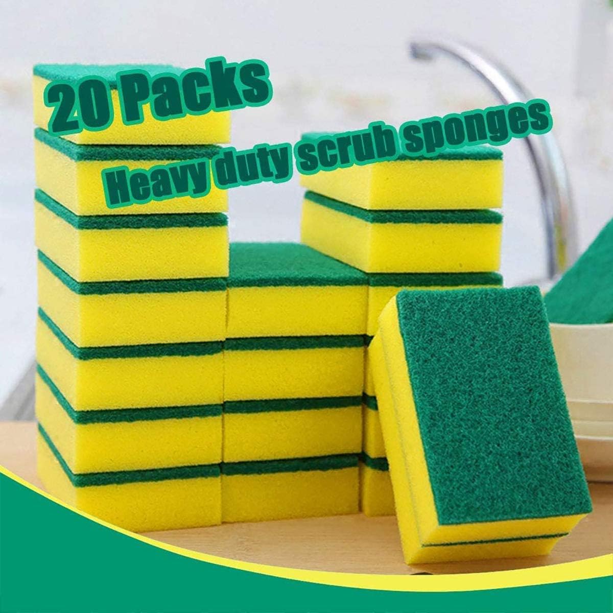 Multi-Use Heavy Duty Sponge Eraser Sponge Cleaning Sponges 20 Pack — image 2