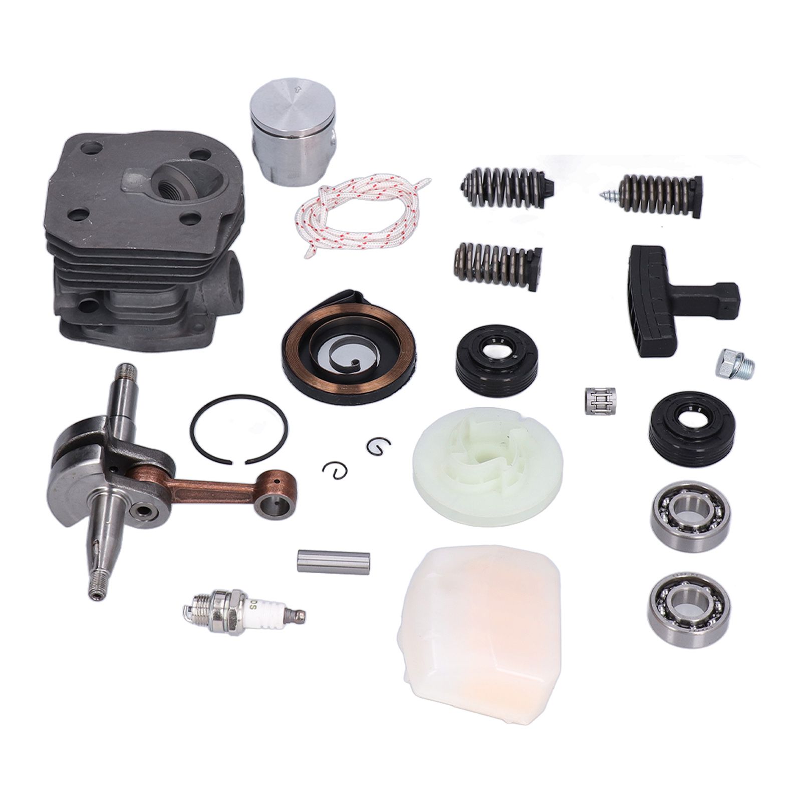 Cylinder Piston Assembly Oil Seal Crankshaft Spark Plug Kit 537253002 Replacement for Husqvarna 340 345 350 Chain Saw — image 6