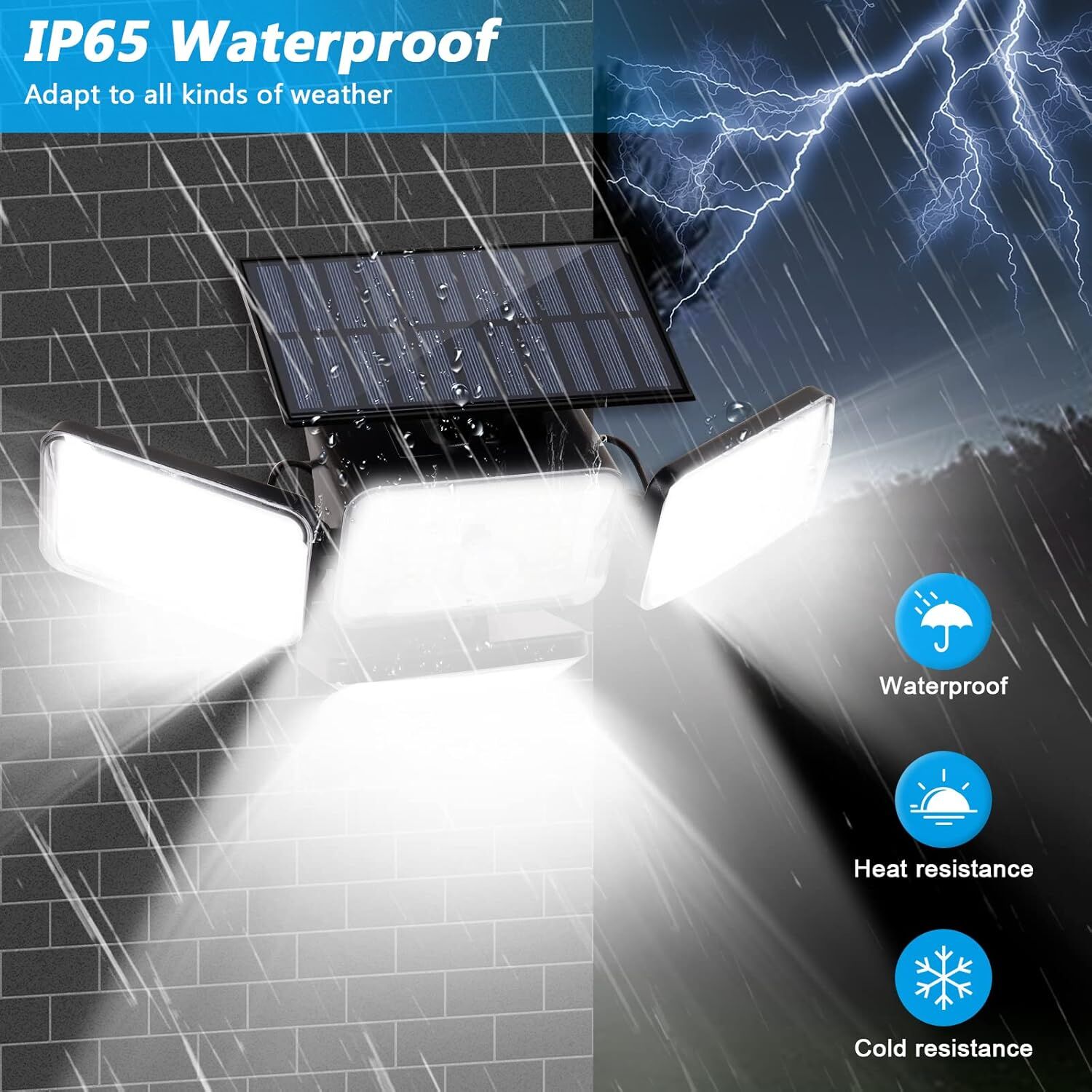 Solar Motion Sensor Outdoor Lights (2-Pack) with 288 LEDs & 2800LM: 270° Wide Angle, IP65 Waterproof, Remote-Controlled for Aussie Yards — image 5