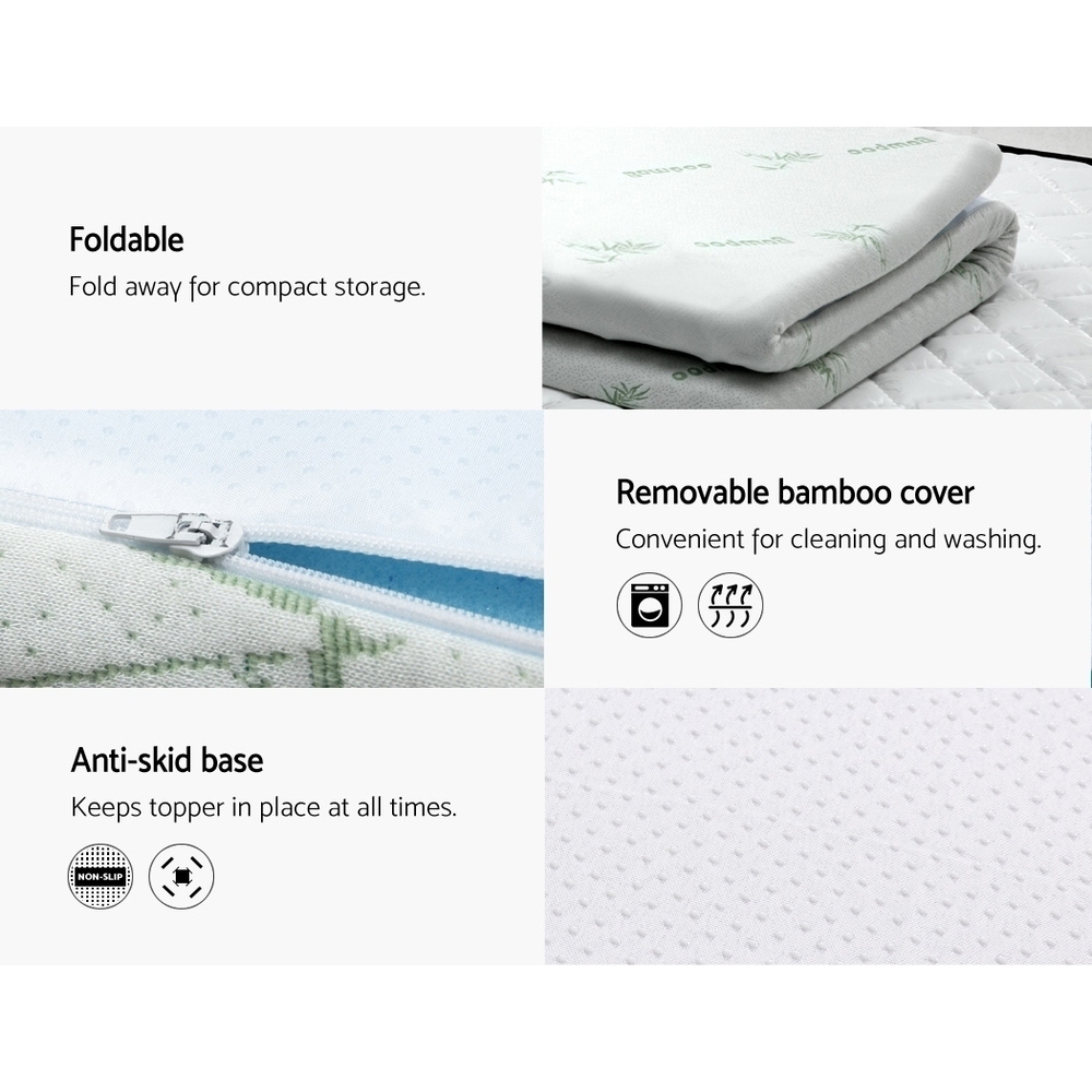 Giselle Bedding Memory Foam Mattress Topper Cool Gel 5cm Single โ image 5