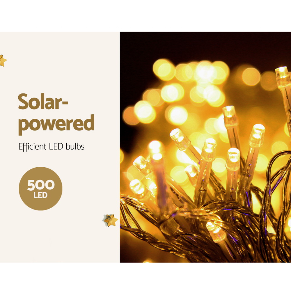 12.5M Christmas Lights Solar Icicle String Light Warm White Jingle Jollys — image 3