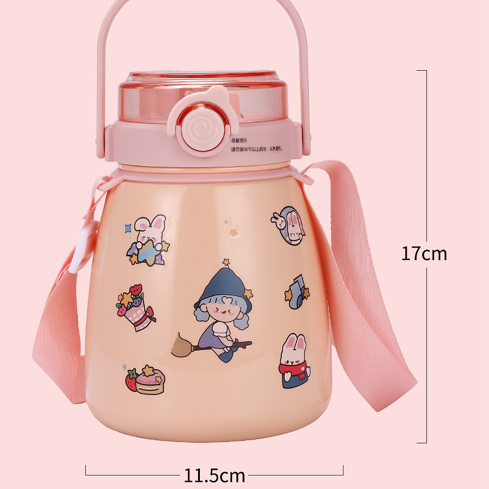 1000ml Large Water Bottle Stainless Steel Straw Water Jug with FREE Sticker Packs (Pink) โ image 4