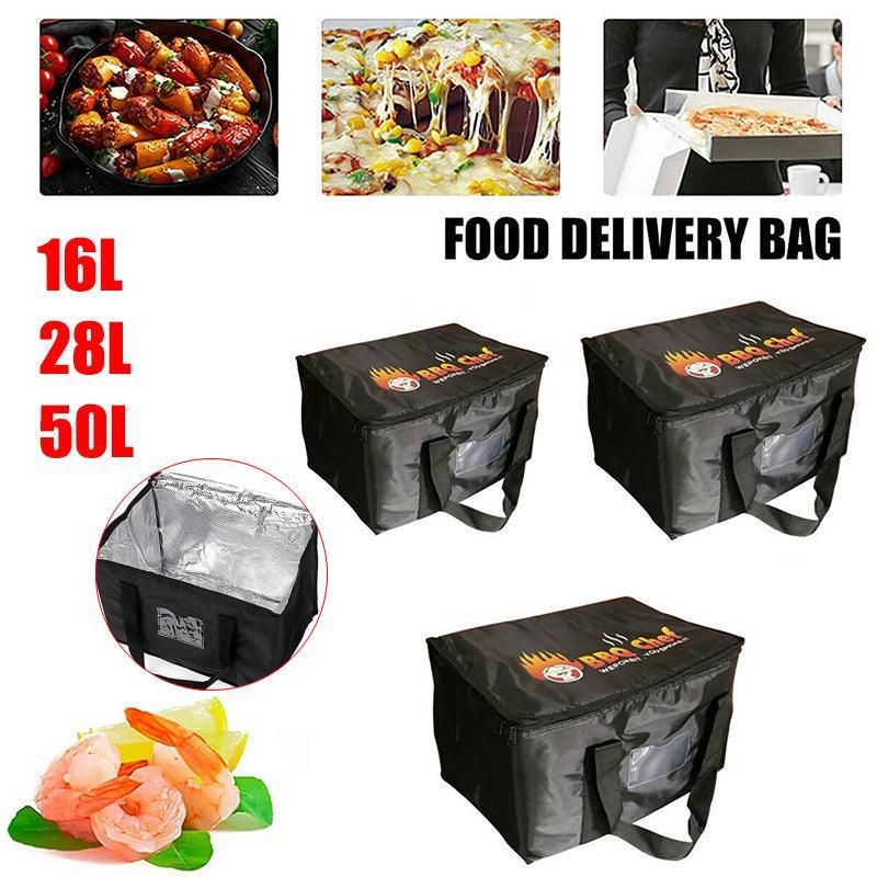 Insulated Food Delivery Bag Thermal Pizza Takeaway Cooler Storage 16L 28L 50L - 16L-28x19x20cm — image 2