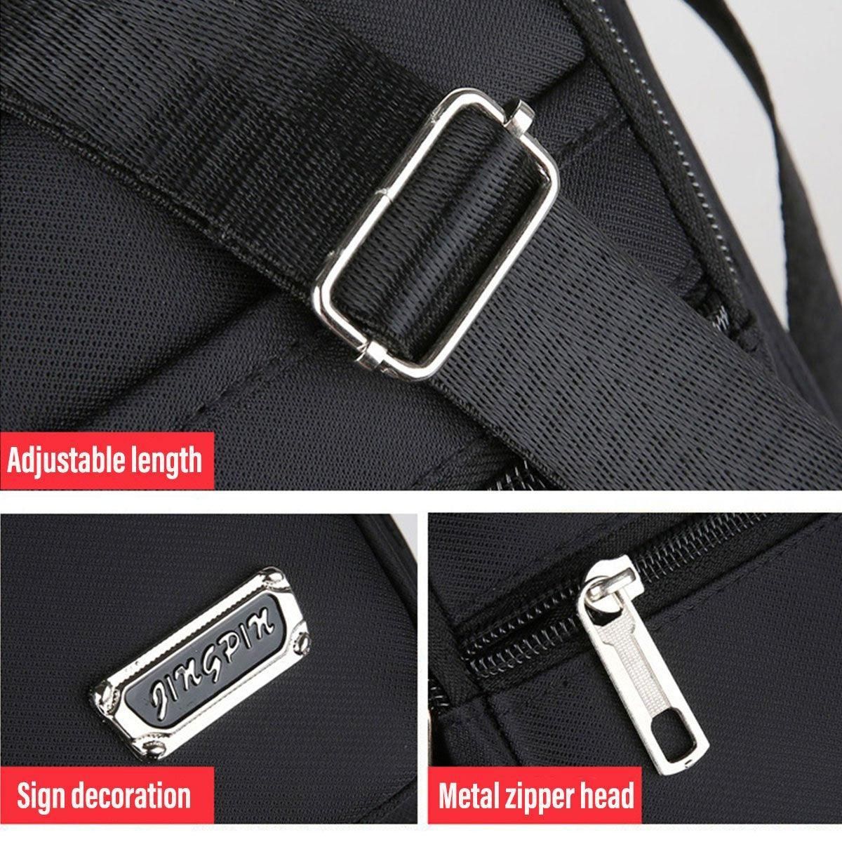 Mens Crossbody Shoulder Bag Travel Messenger Bag Casual Handbag for Boys and Men - Brown-4 zippers — image 5