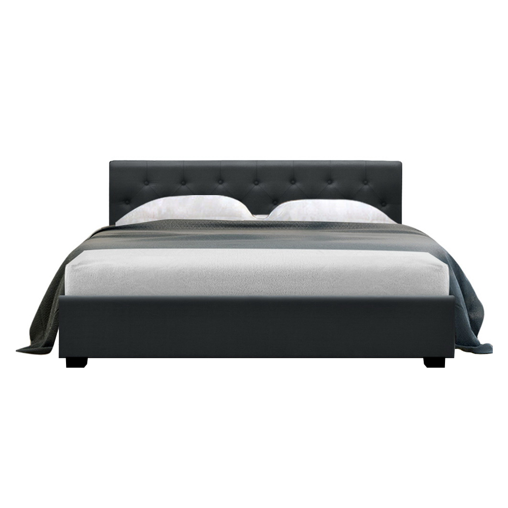 Artiss Bed Frame Queen Size Gas Lift Charcoal VILA โ image 3