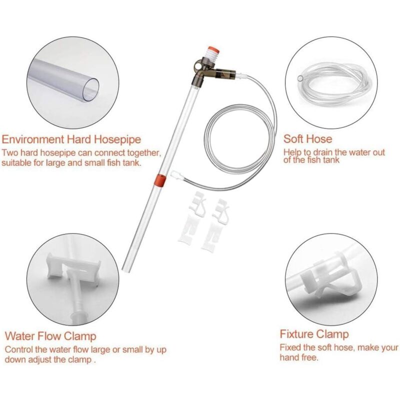 Aquarium Vacuum Cleaner Fish Tank Gravel Cleaning Kit With Siphon For Water Change - Cleaning Pump With Air Pressure โ image 2