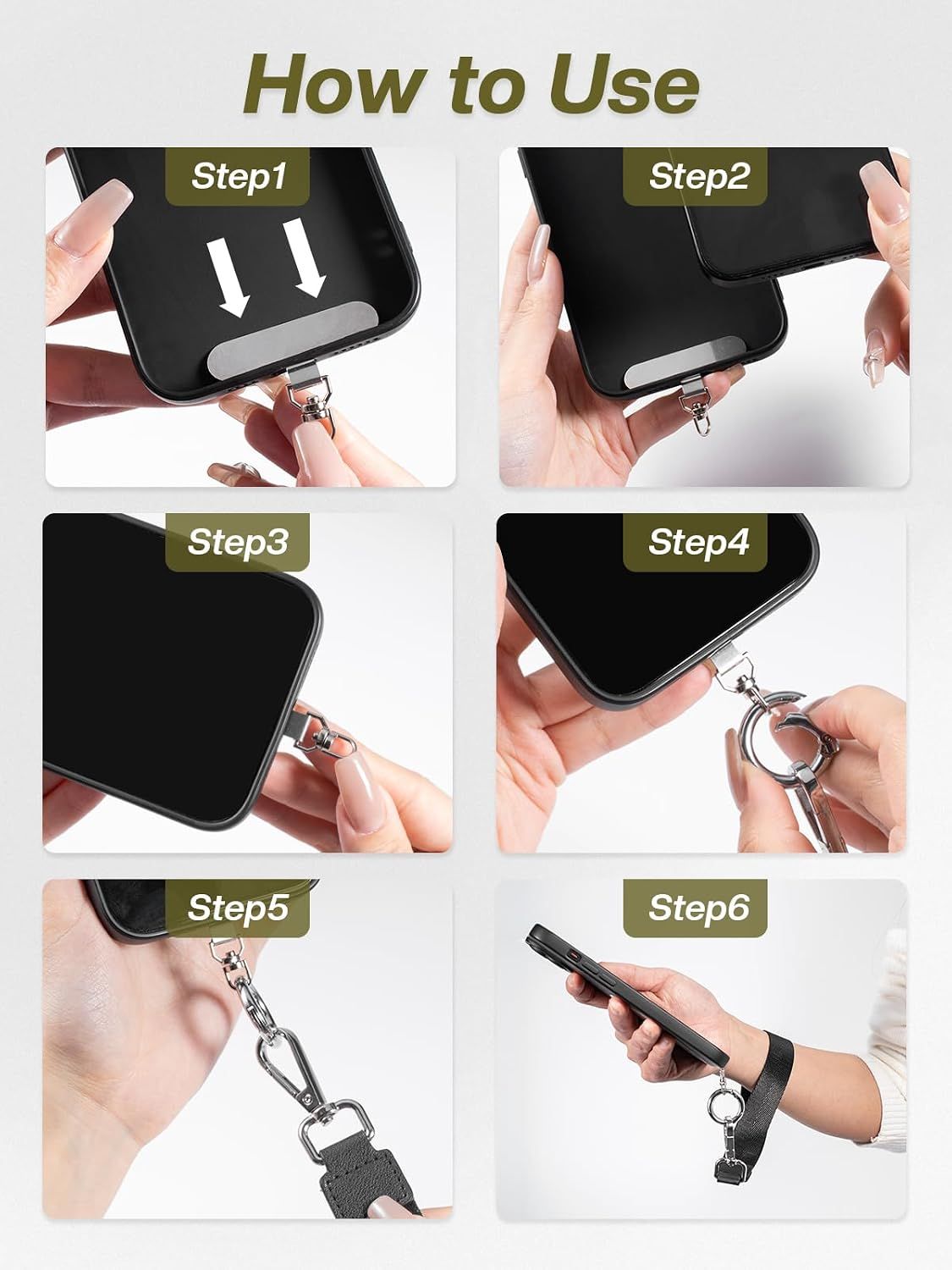 Phone Lanyard with Wallet Adjustable Detachable Black โ image 5