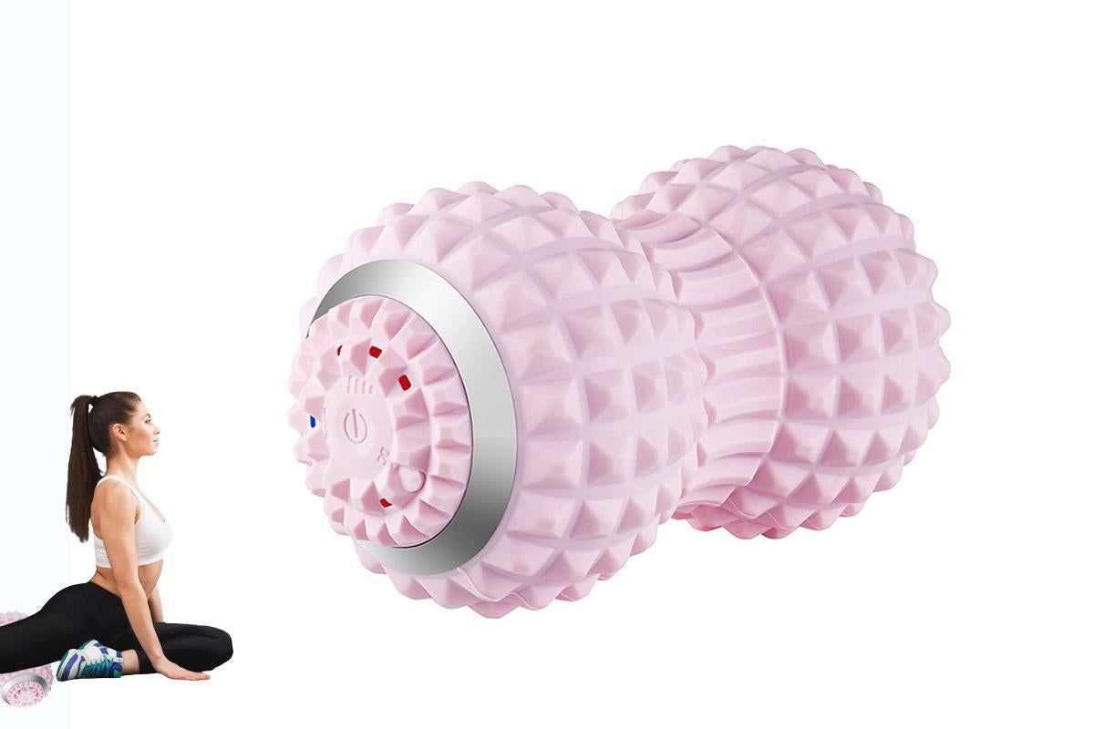 Vibrating Roller Massager Electric Massage Ball Back Foot Muscle Pain Relief -Light Pink