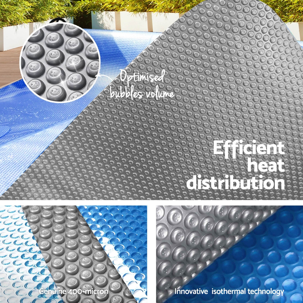 Aqua Buddy Pool Cover 11x6.2m 400 Micron Silver Swimming Pool Solar Blanket 6.55m Roller โ image 5