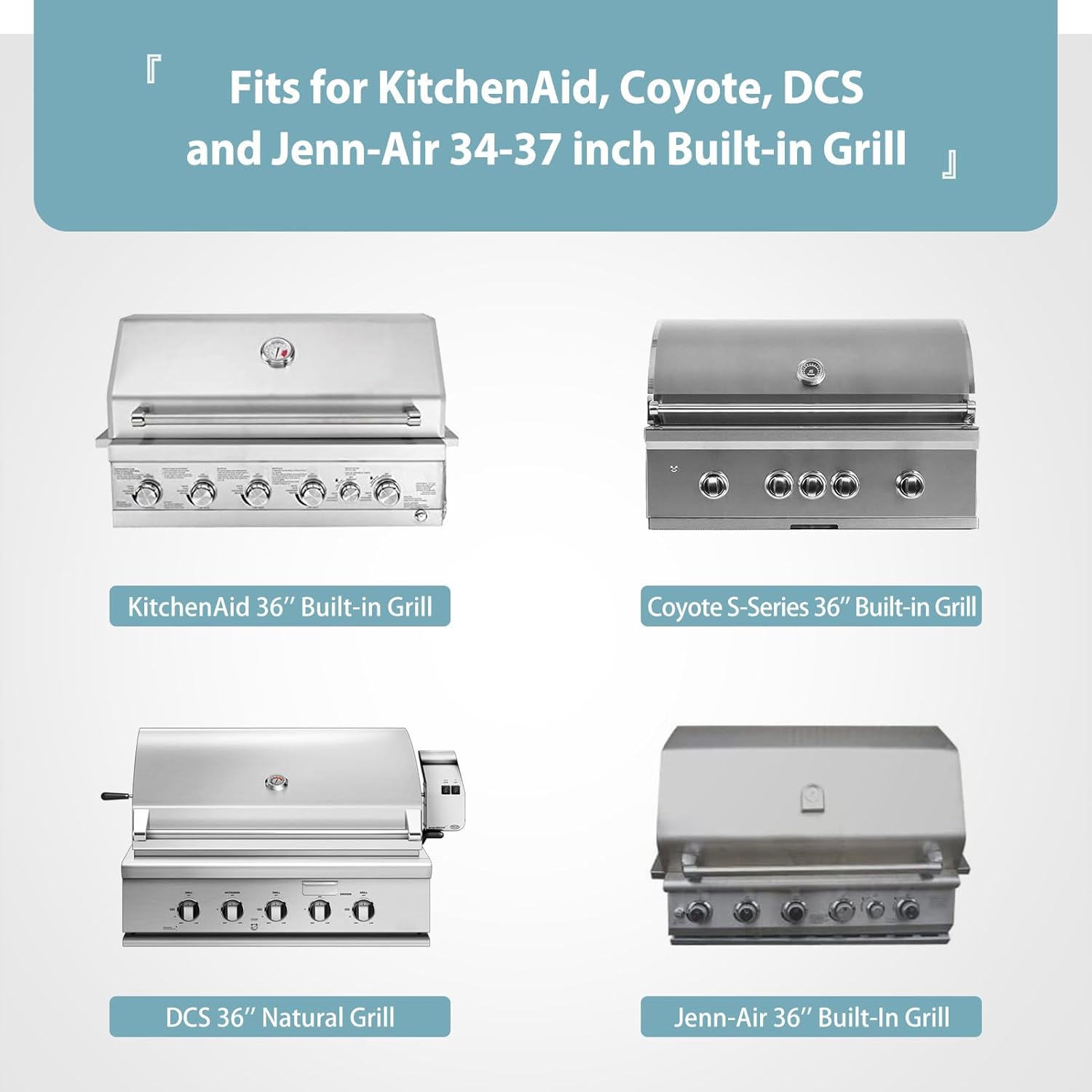 38'' Built-in Grill Cover for Coyote, DCS, Jenn-Air, KitchenAid, and Lynx, Waterproof & Windproof Island Grill Top Cover, 38" W x 28" D x 24" H โ image 2