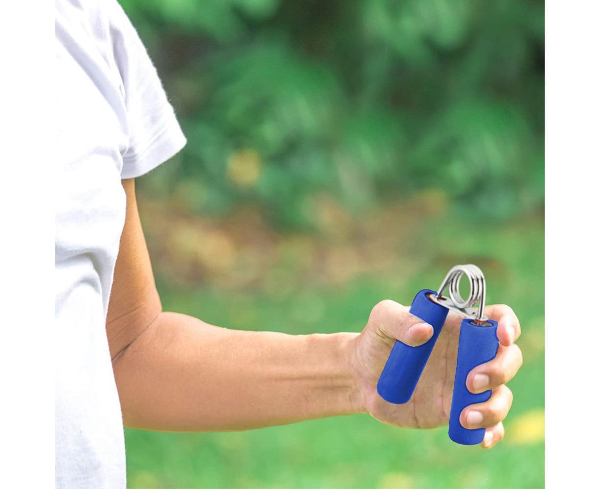 Hand Grip Strengthener,Develop Hand and Forearm Grip Strength for Peak Performance in Sports. Perfect Equipment for Gyms - Bonus Foam Sleeves - Blue โ image 3