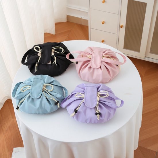 Foldable Drawstring Makeup Bag - Multifunctional Portable Travel Storage Bag for Cosmetics, Toiletry Bags & Accessories, Compact Durable Fabric Bag for Living — image 5