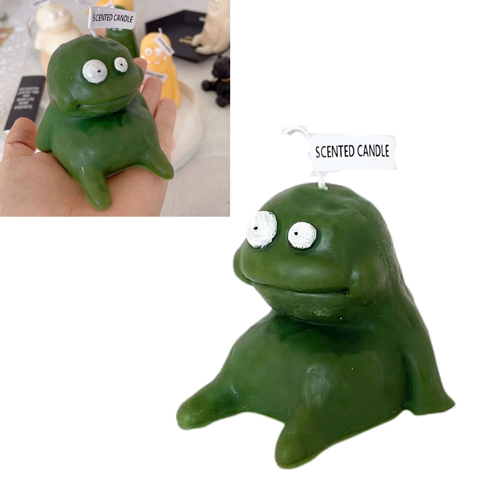 Clay Man Shaped Candle Cartoon Fragrant Candles Funny Ugly Cute Candle Souvenirs Fat Green — image 6