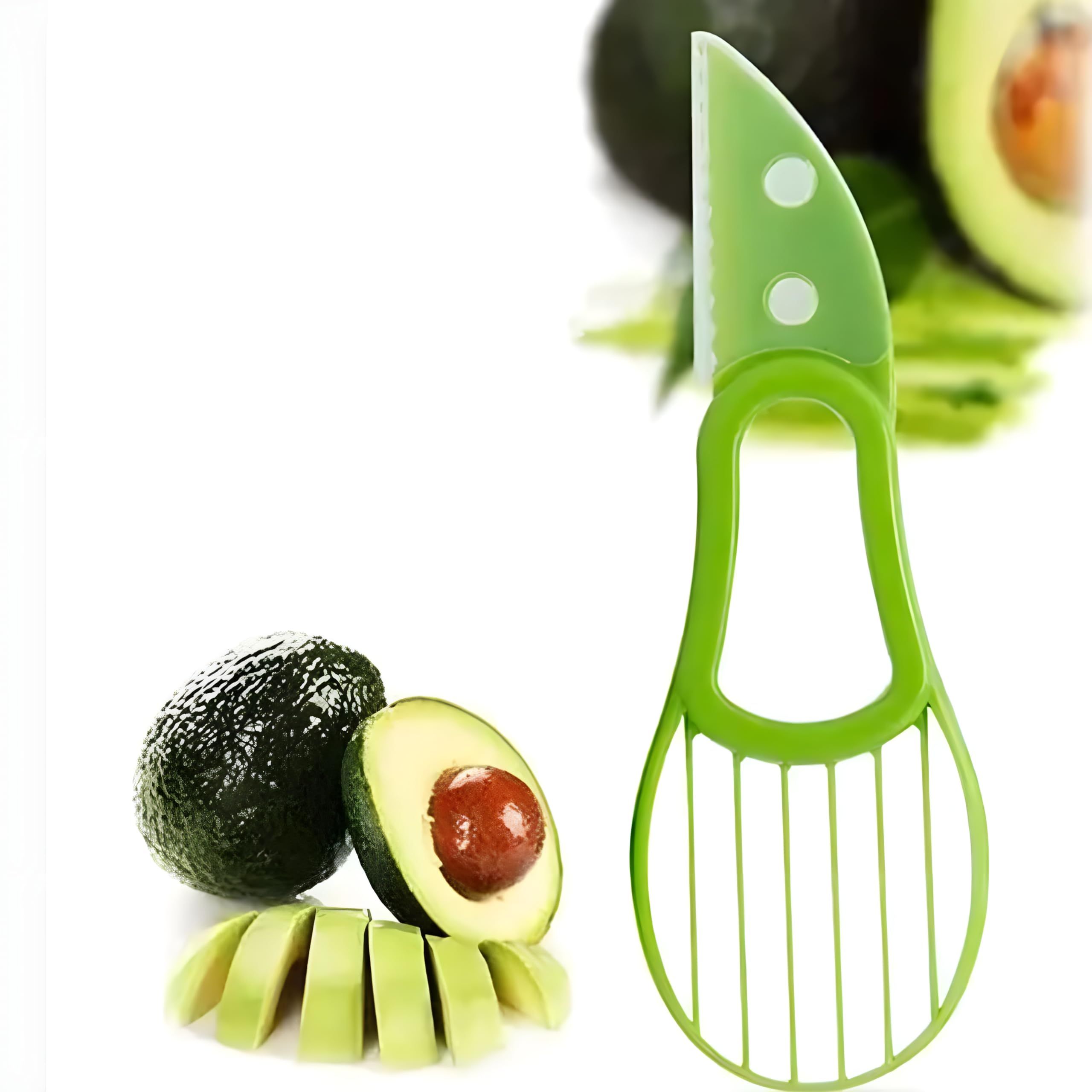 Cutter & Slicer, Easy To Use For Peeling, Pitting, Slicing, Fruits, Effortless, Unique Kitchen Tool, Green Avocado, Fruits Cutter โ image 4