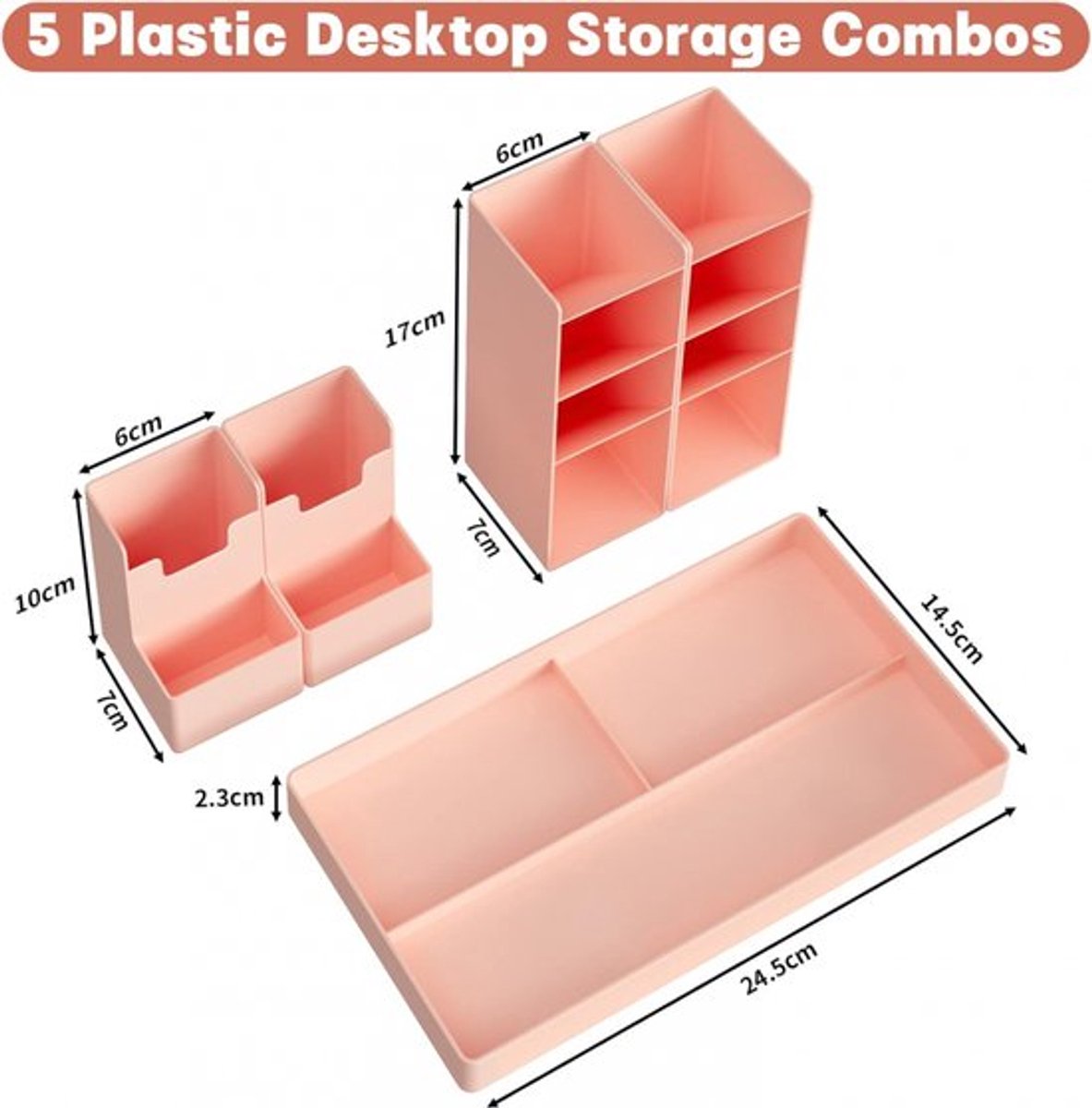 Pen Tray - 13 Compartments - Pen Holder - Desk Organizer - Pen Trays - Desk Organizer - Pen Case - Plastic - Removable - Storage System - Letter Tray - Desk — image 2