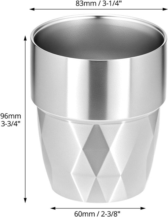 Cups - 4-piece set - Stainless steel cups - Double-walled water cups made of 304 stainless steel - beer cups - coffee cups — image 2