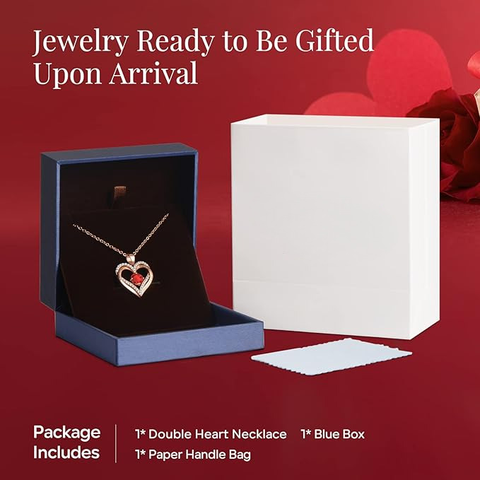 18K Rose Gold Necklaces for Women, 925 Sterling Silver Gifts for Mothers Day, Jewelry for Wife Mom Her Girlfriend, Birthstone Diamond Necklace for Birthday — image 4