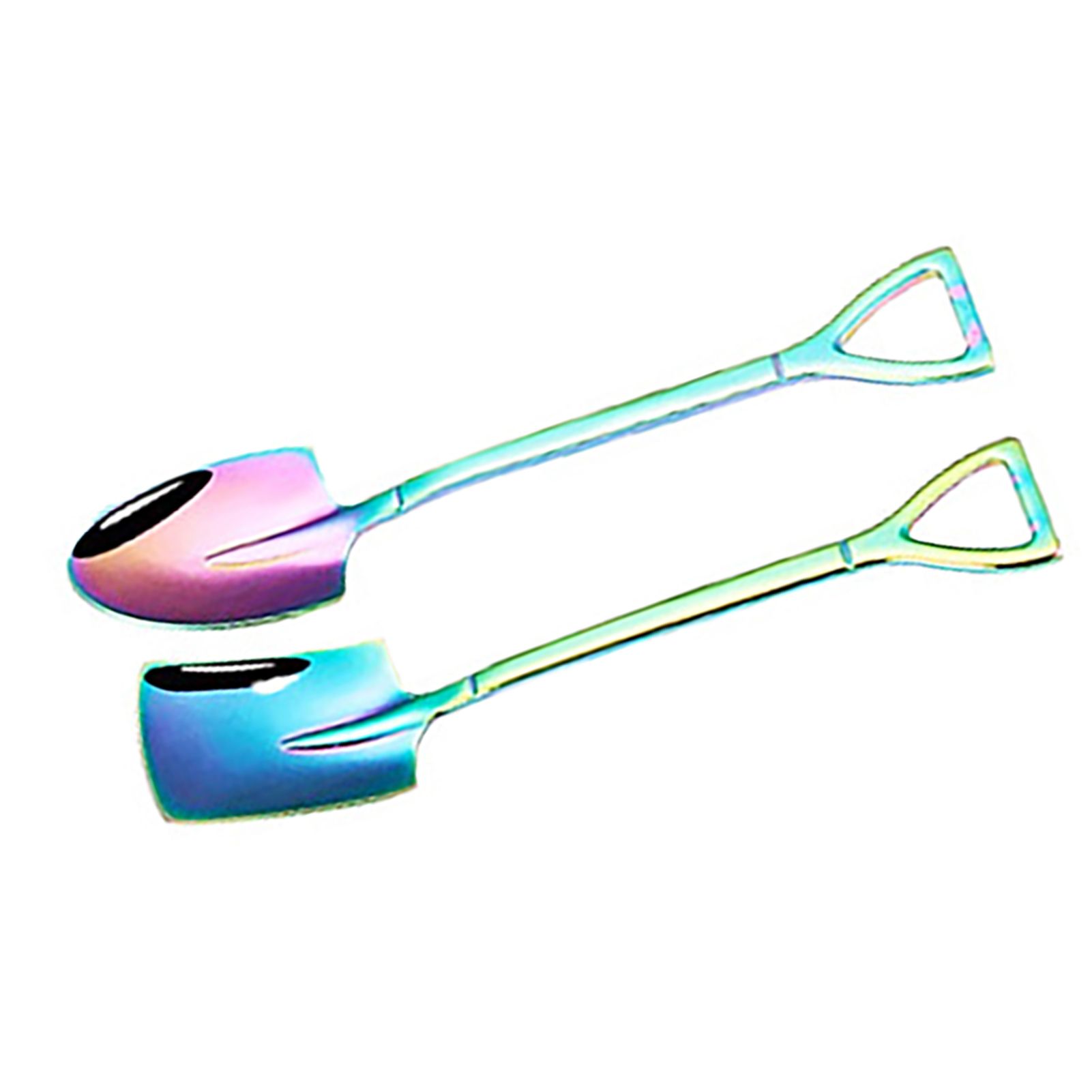 6Pcs Shovel Spoon Set 15cm Stainless Steel Square Shovel Spoon and Pointed Shovel Spoon Set for Home Outdoor Office Colorful โ image 3