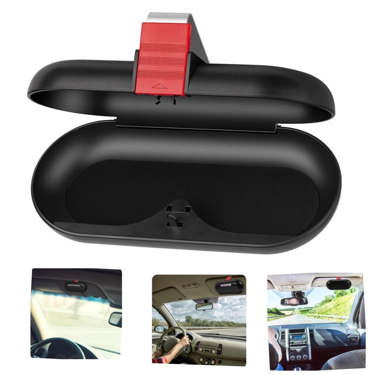 Glasses case - car glasses frame - sun visor sunglasses holder - car glasses case - multifunctional storage box - car storage accessories - hanging glasses โ image 5