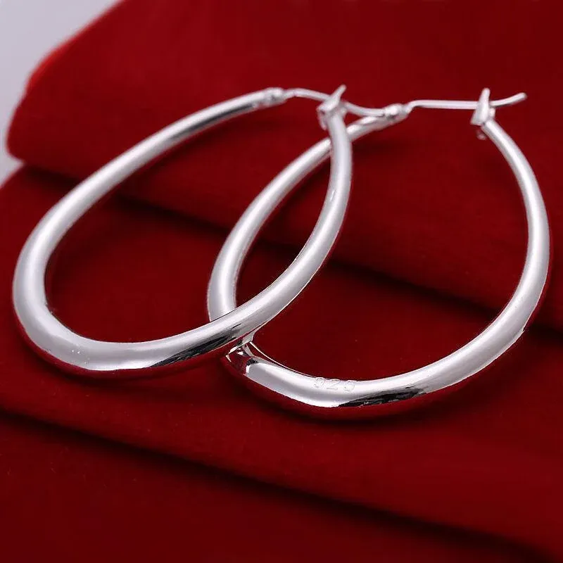 Elegant Teardrop Silver Filled Hoop Earrings 41mm Lightweight Fashion Jewelry โ image 5