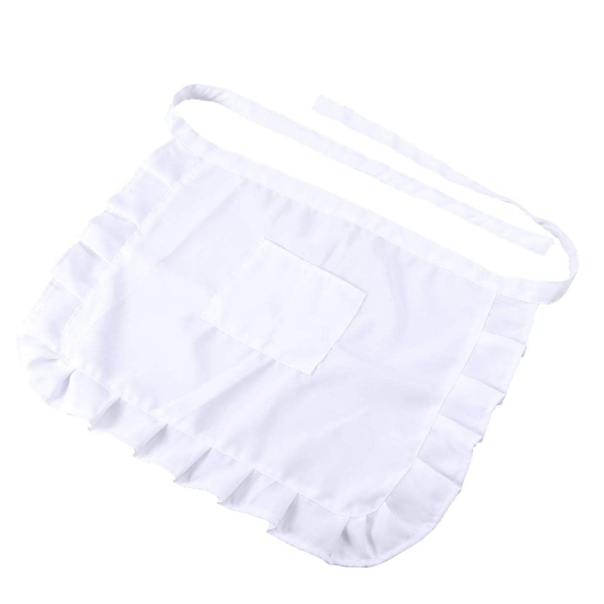 Women's Waist Apron with Pocket, White Half Apron Waitress Servant Costume Apron for Kitchen Cooking Restaurant Coffee Shop Bistro โ image 2