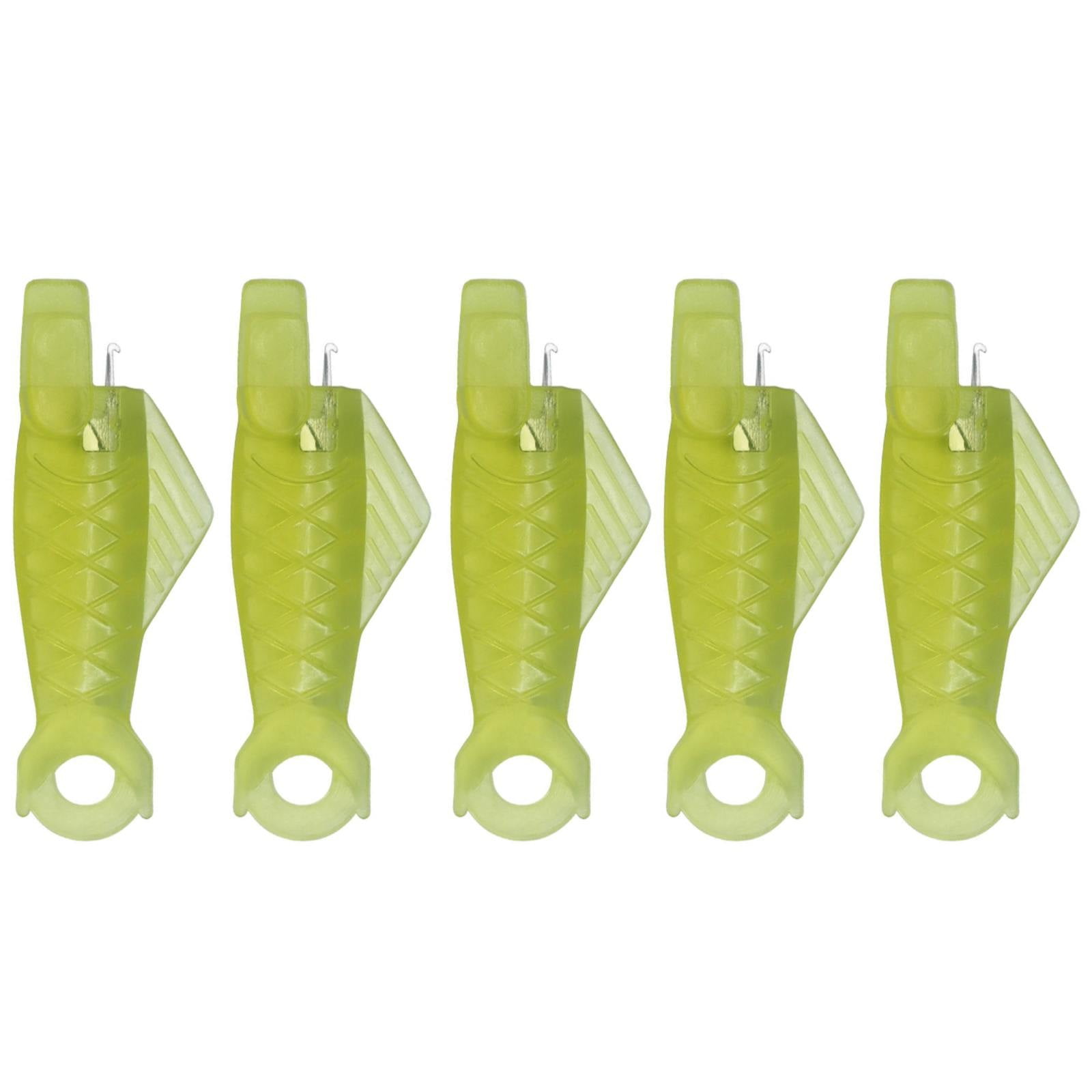 5 Piece Sewing Machine Needle Threaders, automatic fish mouth threader tool for quick machine sewing and embroidery, Yellow