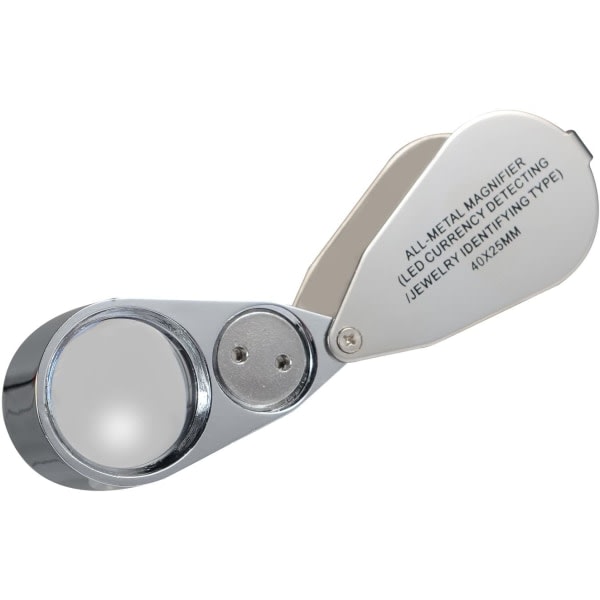 Jewelers Loupe 40X Magnification Metal Foldable Loupe with LED & UV Light โ image 2