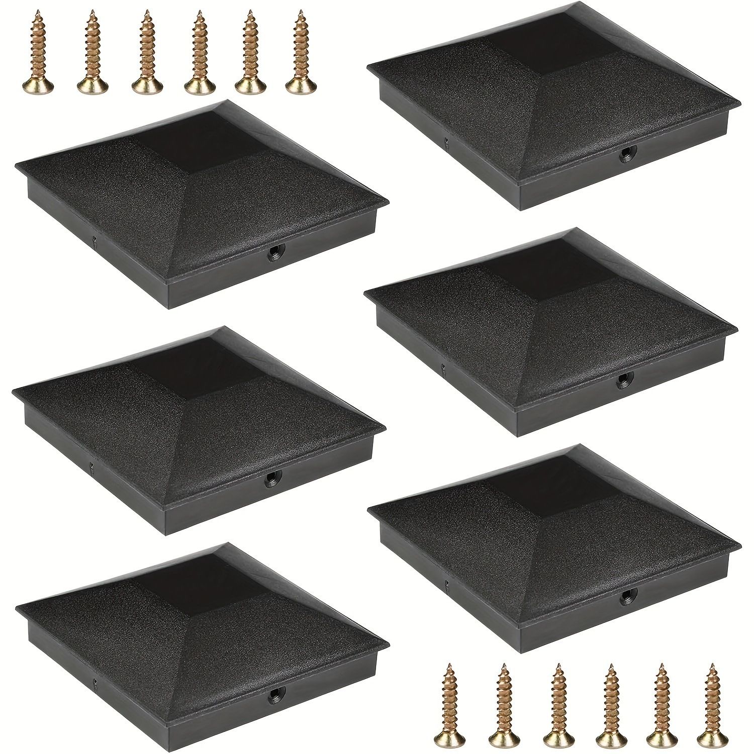 4x4 column caps (actual 3.5 "x 3.5") for wooden columns, durable powder coated fence caps for decks, terraces, and fences, weather resistant and rust