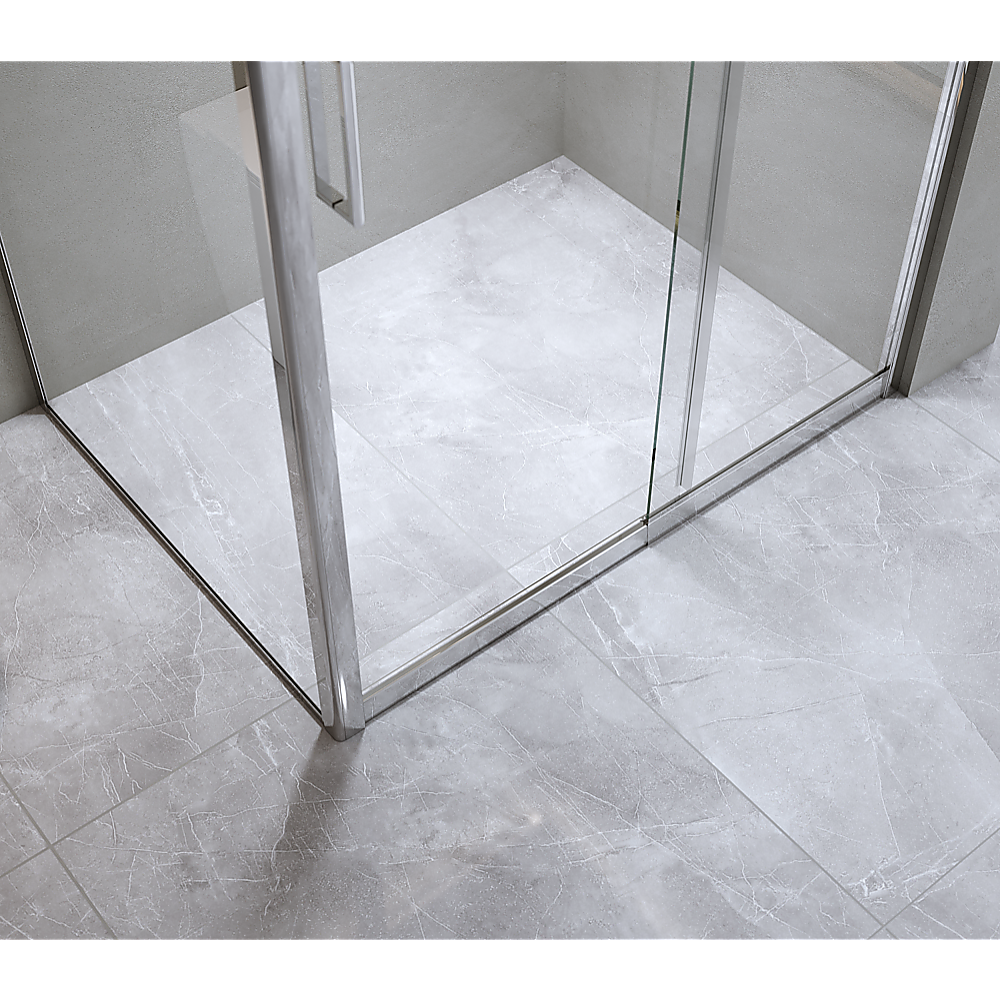 Adjustable 1300x800mm Single Door Corner Sliding Glass Shower Screen in Chrome — image 5