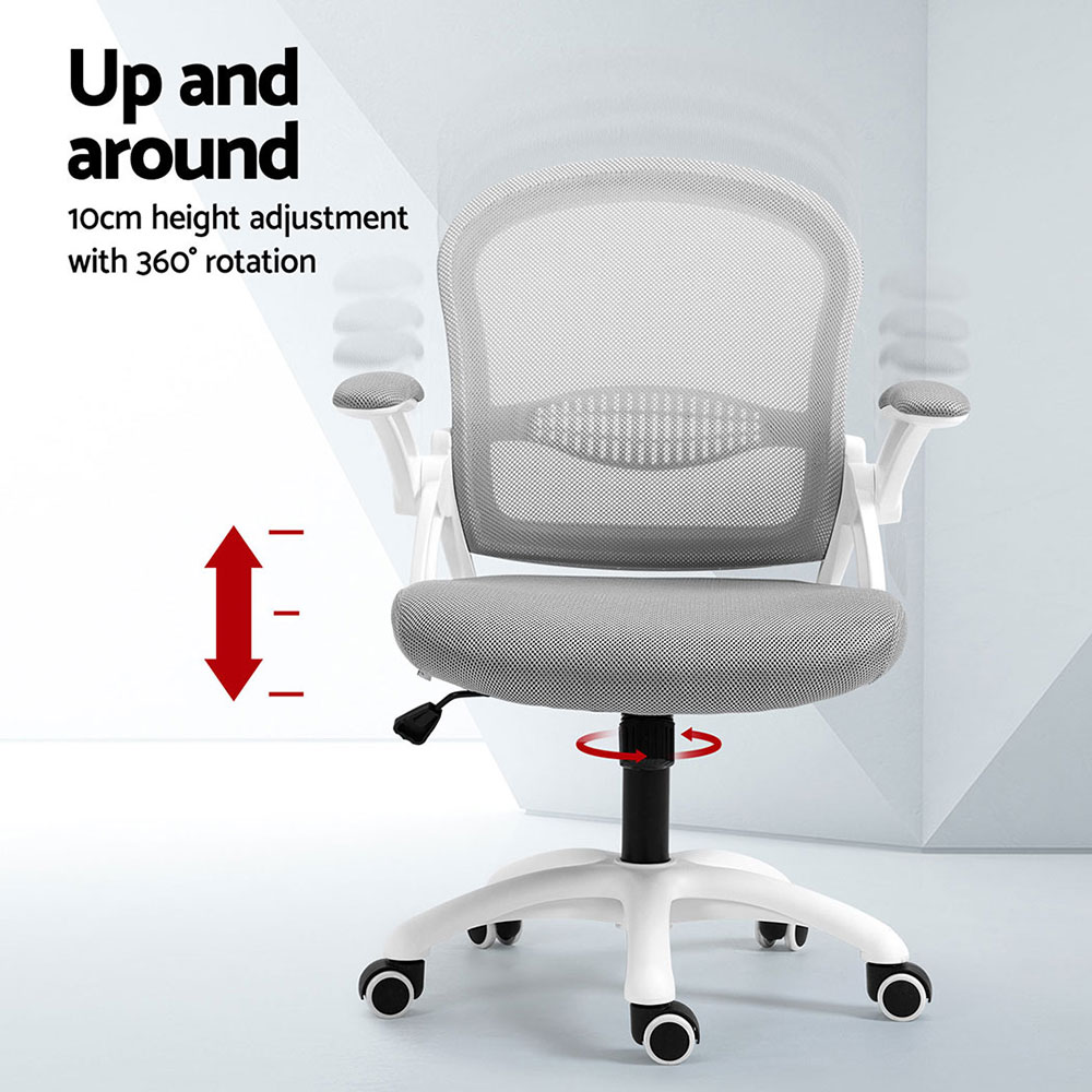 Artiss 2x Mesh Office Chair Computer Gaming Desk Chairs Work Study Mid Back Grey โ image 4