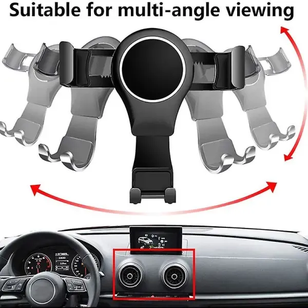 For- A3 8v S3 2014-2019 Mobile Phone Holder Mobile Mount Car Mount Accessories Black, Replacement Part, Made of Aluminum — image 5