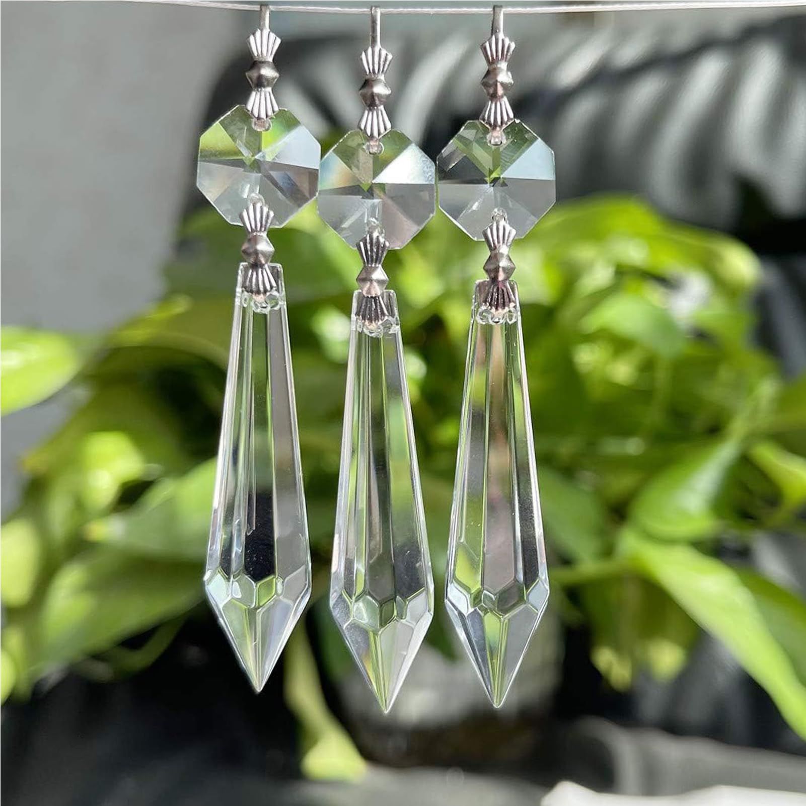 20pcs Chandelier Crystal Prisms Pendants Icicle Prism Ornament Rhinestone Accessories Autos Drops Pendant Suncatcher โ image 3