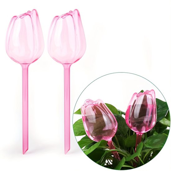 Automatic Watering Balls - 4 Pieces - Tulip-Shaped Automatic Watering Balls - Plant Waterers - Plastic Watering Balls - Suitable for Indoor and Outdoor Plants — image 2