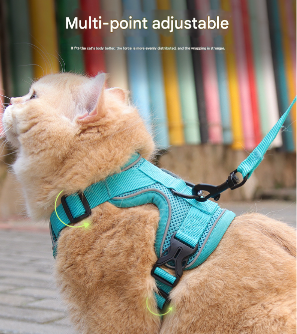 Grey Reflective Mesh Dog Harness and Leash Set - Adjustable No-Pull Vest - L โ image 6