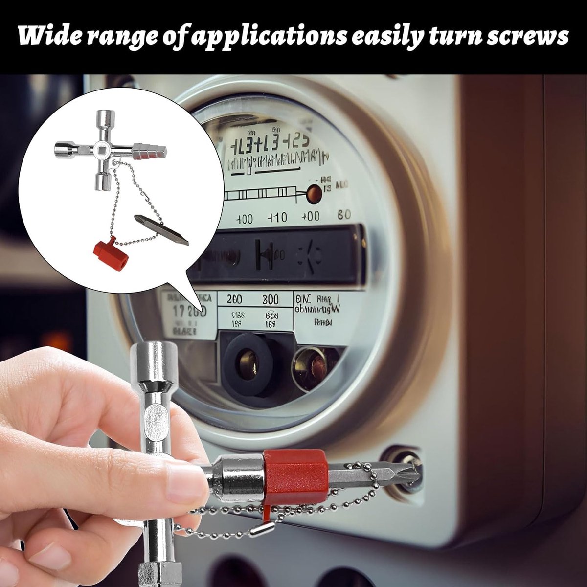 pieces - 4-way key - universal key - square key - triangular key - elevator keys - panel key - electrical meter cabinet key - multifunctional key set - for โ image 4