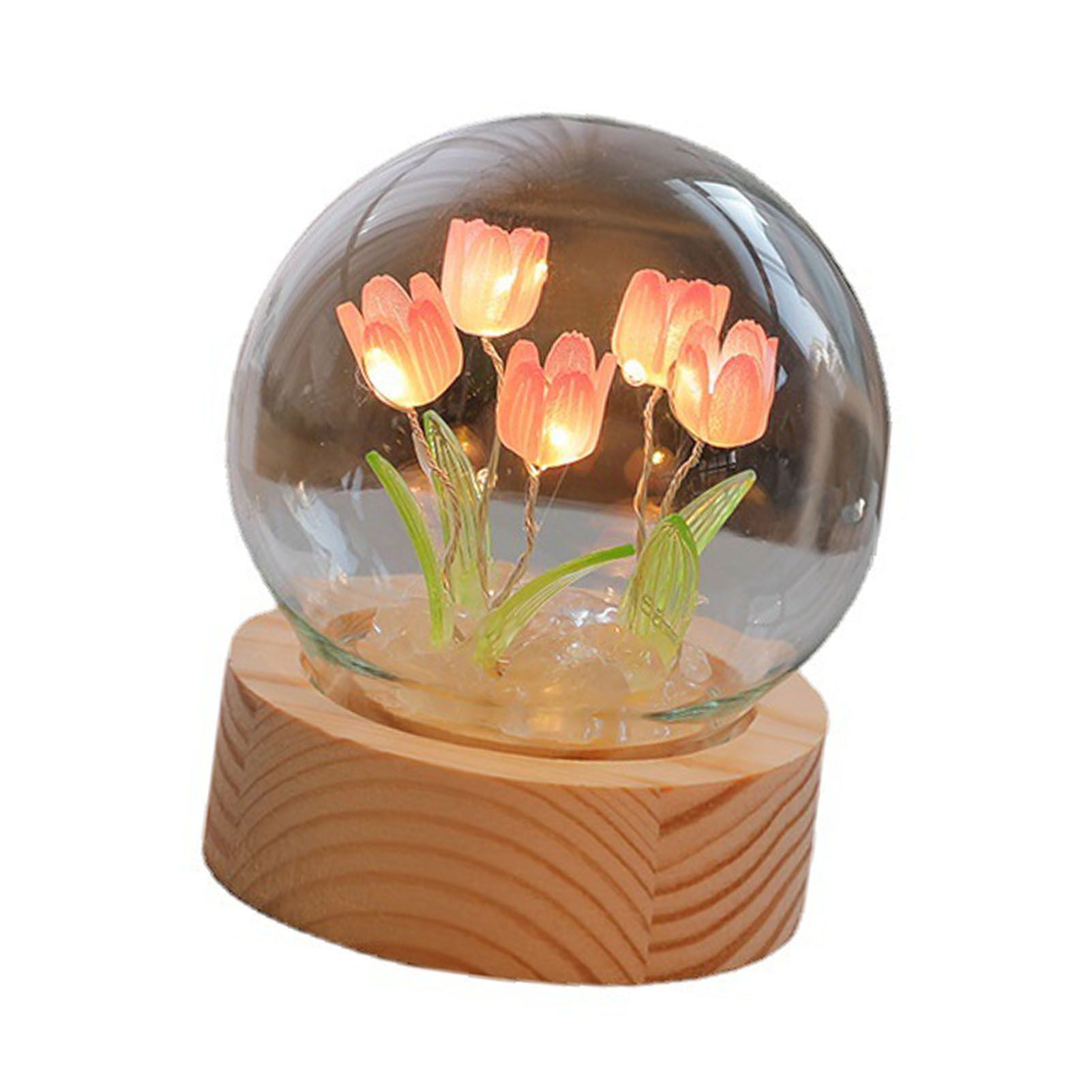 Flower Night Light Tulip Night Lamp Home Decoration Night Light Bedside Light for Office Bedroom Pink โ image 3