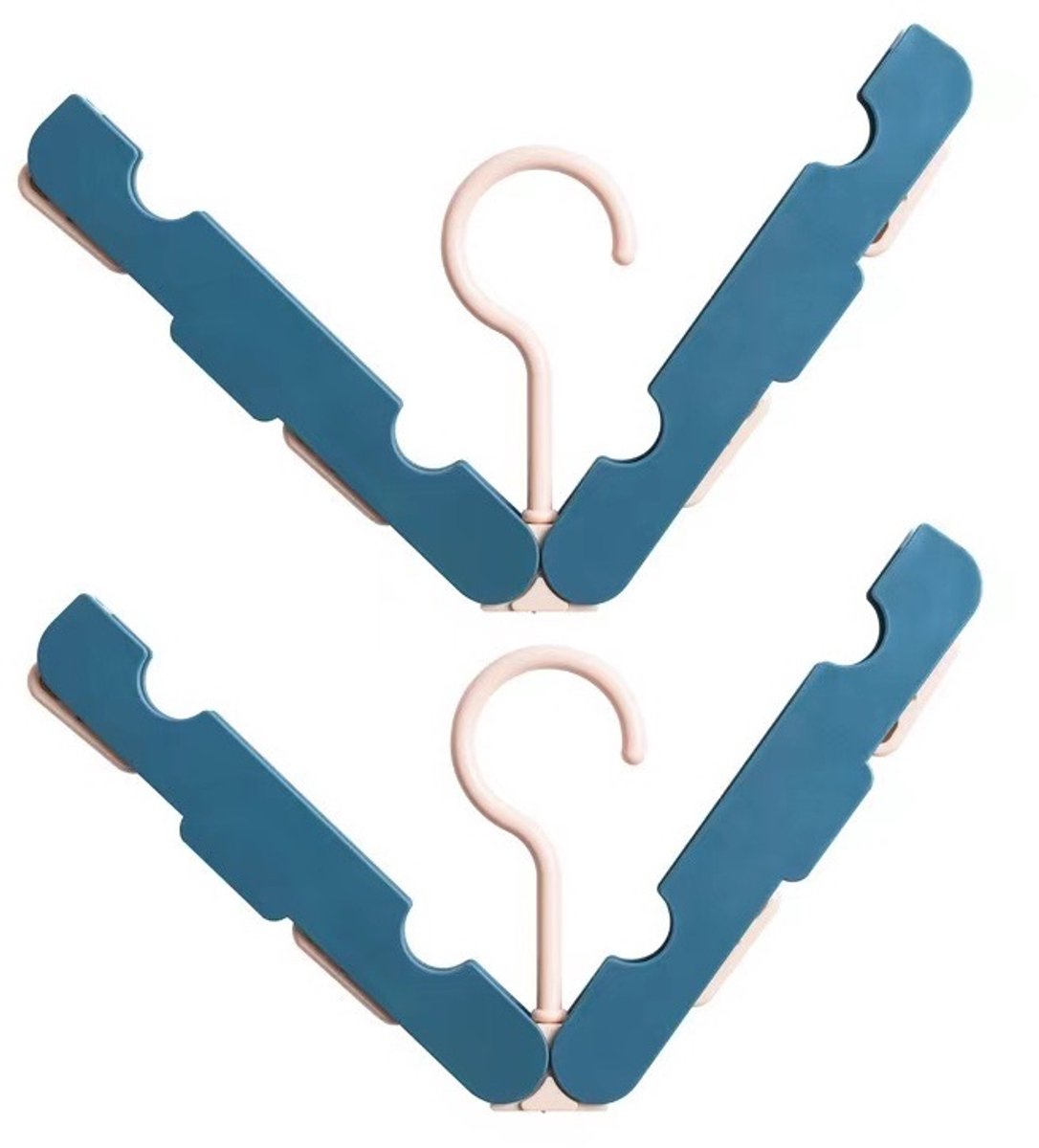 Folding Clothes Rack (Two-Piece Pack) - Hanging Clothes Rack - Portable Folding Hanger with Hook - Ideal for Travel, Campers, Travelers and Small Spaces - Dark