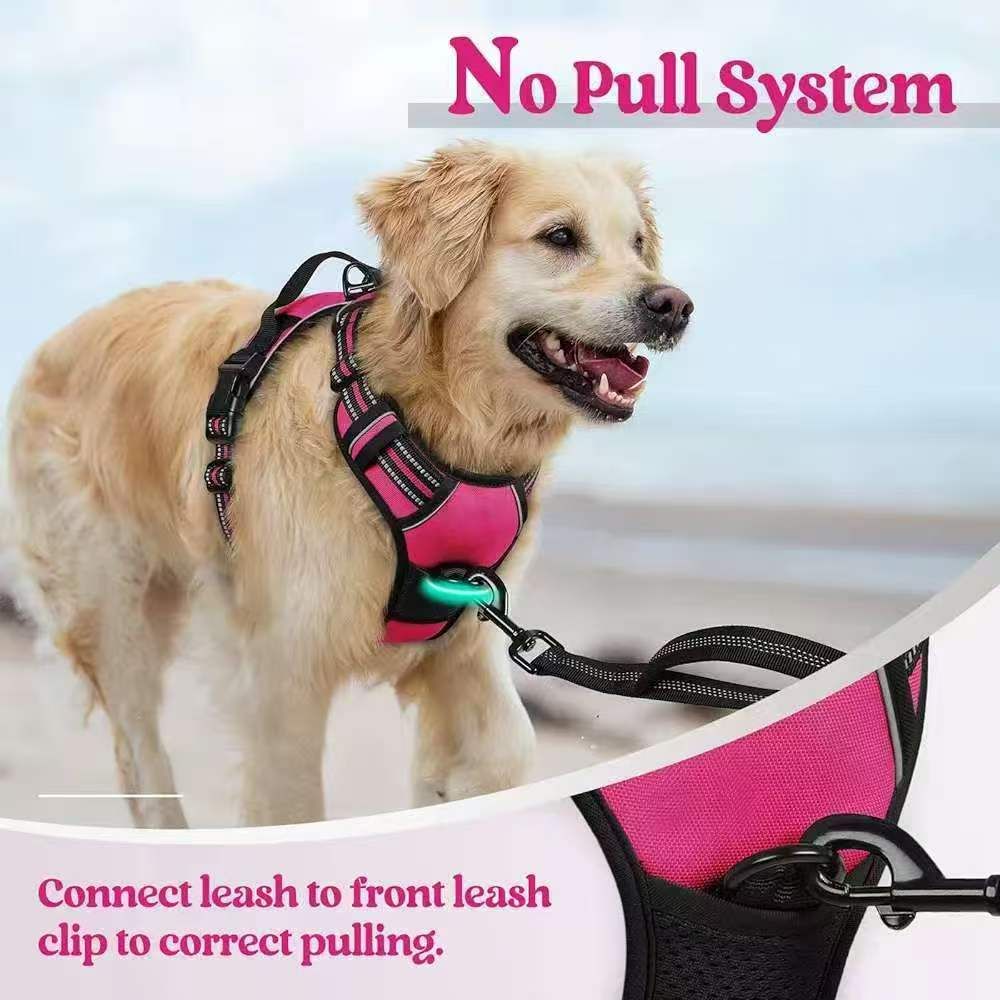 Anti-escape dog harness & leash, soft and comfortable breathable dog vest, reflective in the night, suitable for walking medium and large dogs — image 3