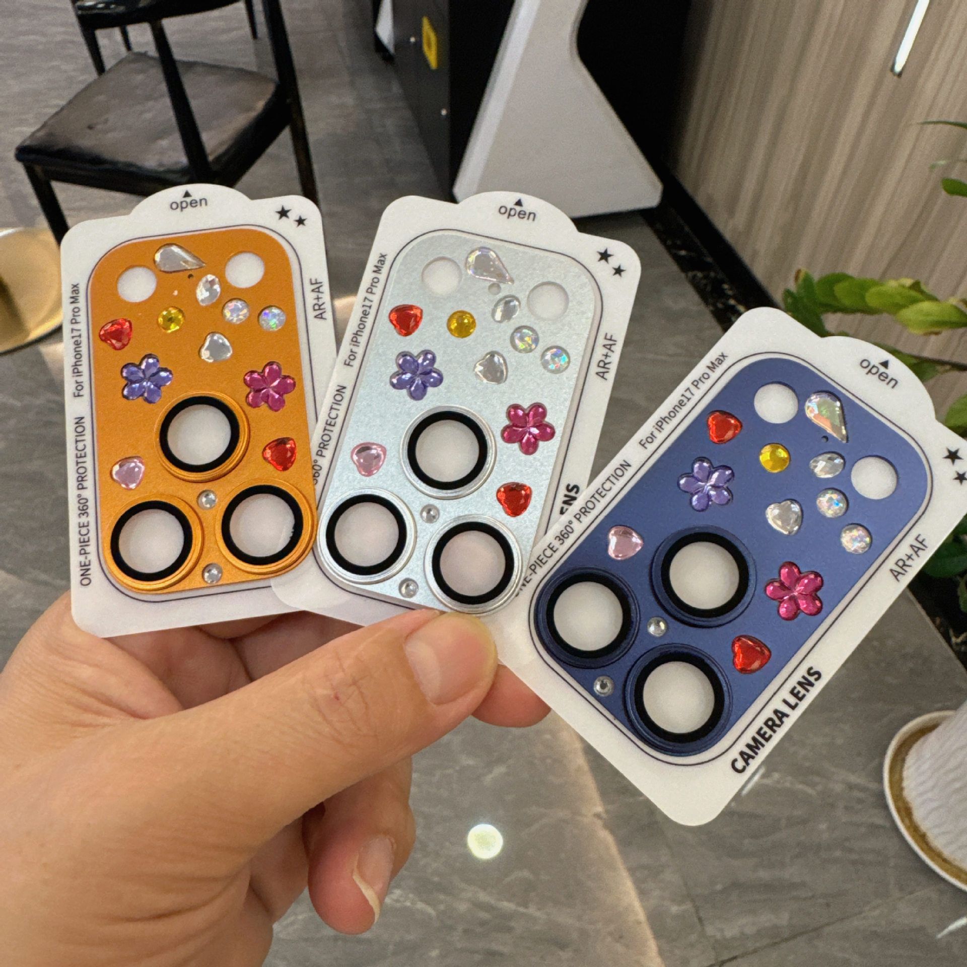 Yixi Camera Lens Protector iPhone 18 Pro Max Frosted Al Diamond blue iPhone 18PROMAX — image 4
