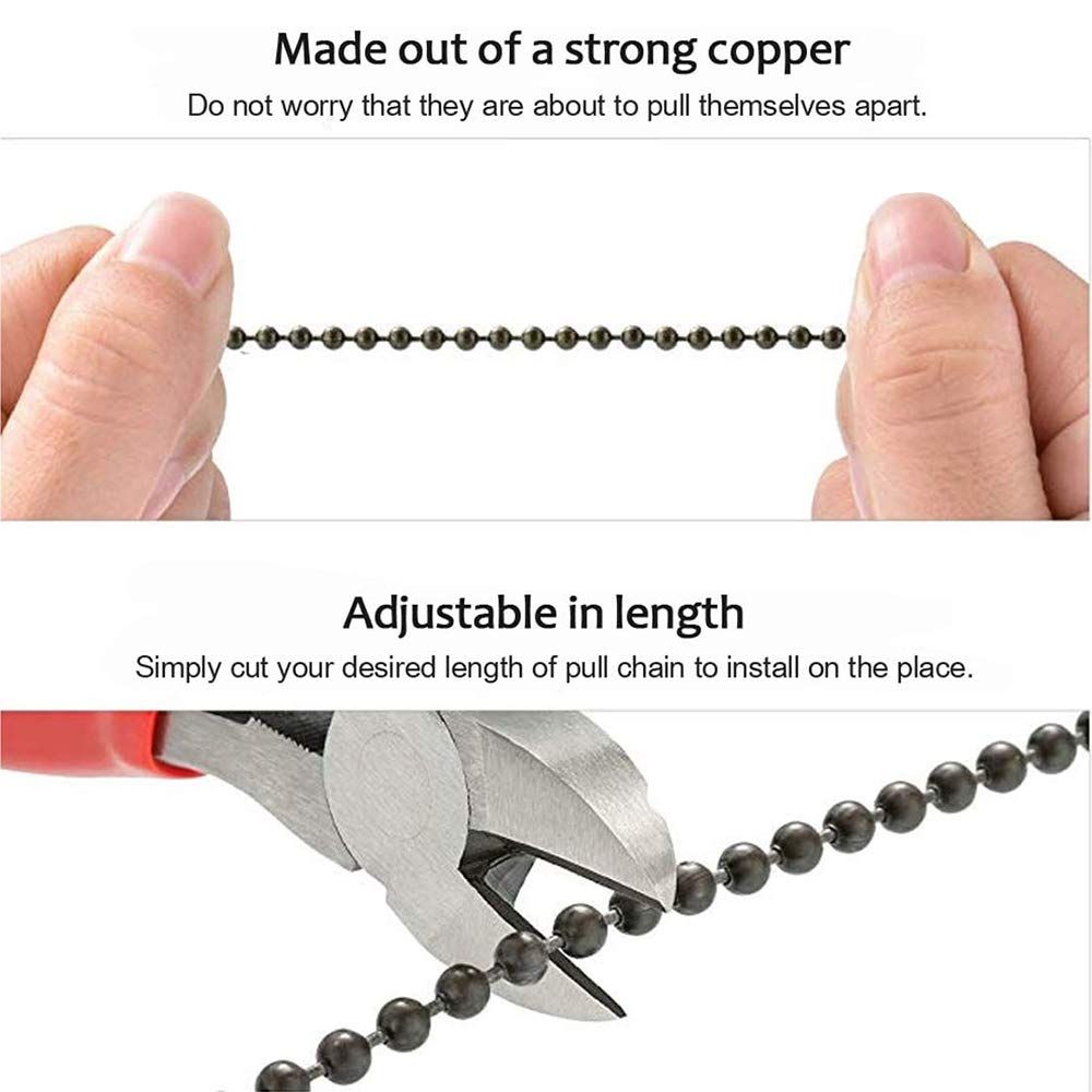 Bronze ceiling fan zipper set, decorative fan zipper pendant extension piece, retro water droplet ceiling fan extender — image 3