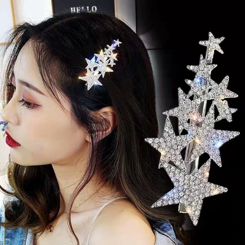 Wedding rhinestone star hair clip retro crystal star hair clip crystal hair clip decoration star head clip — image 4