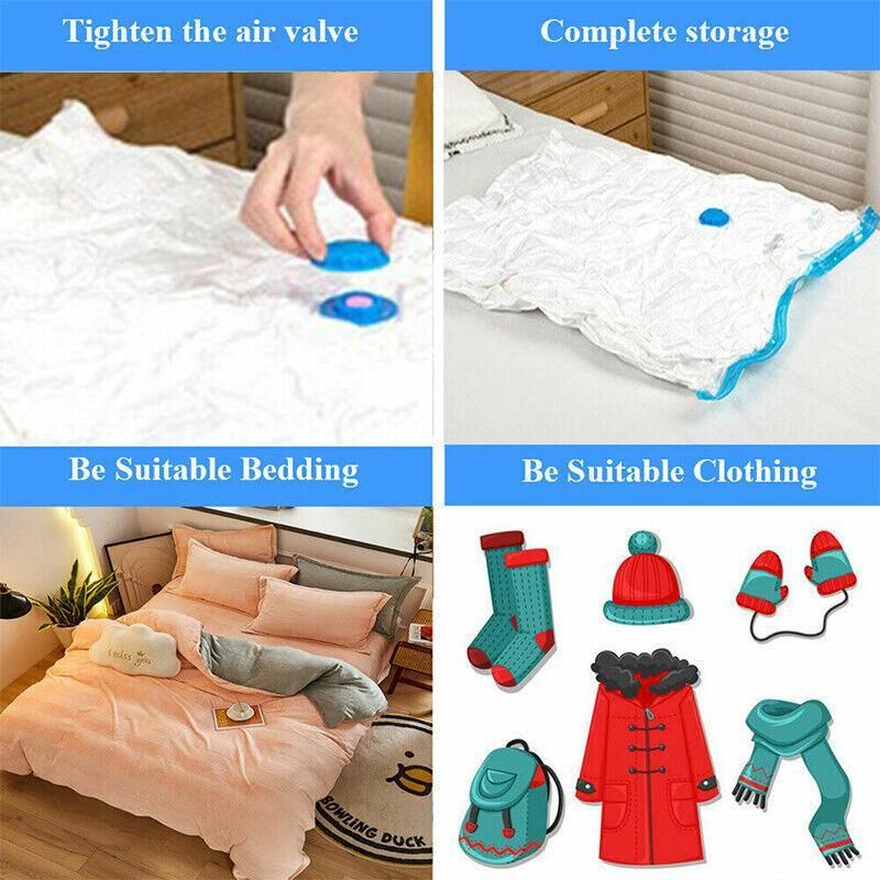 6PCS Vacuum Storage Bags Clothes Space Saver Organiser Seal Bags 4 Sizes - 60 × 80CM-6PCS — image 6