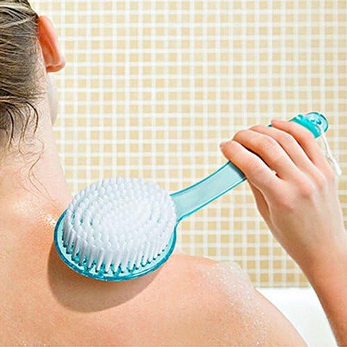 1 piece - Long handle - Household bath brush - Back brush (blue) — image 4