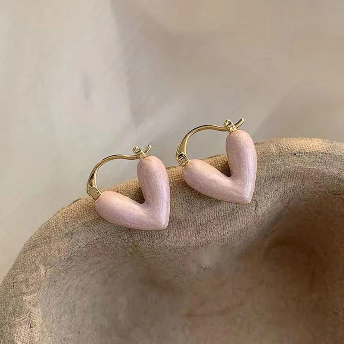Romantic Pink Dripping Heart Dangle Earrings Women Girls Fashion Jewelry โ image 6