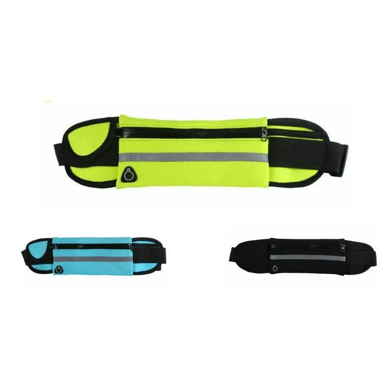 Waterproof Running Bum Bag Fanny Pack Waist Belt Money Wallet Zip Pouch Sports - Blue โ image 3