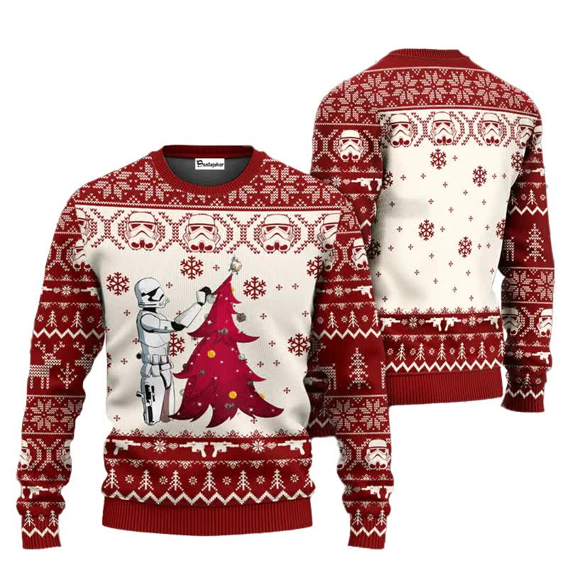 Santa Claus Darth Vader Ugly Christmas Sweater Star Wars The Mandalorian Men's Sweater Autumn Winter Women's Sweatshirt style 2 L β image 2