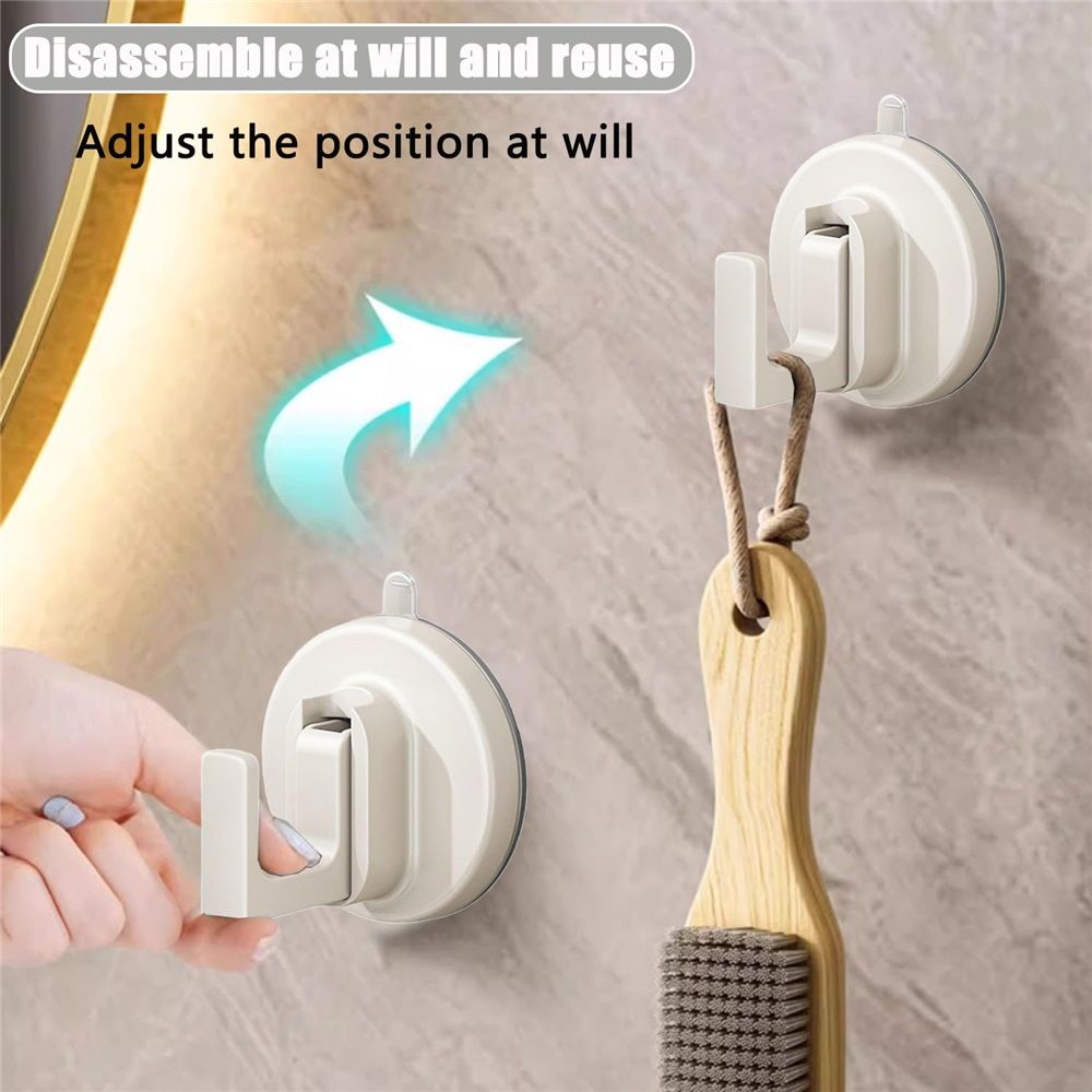 4 PCS Suction Cup Hooks for Wreaths, Upgraded No-Drill SuctionCup Hook for Shower Hanging Loofah, Towels, Robes, Wreath Hanger Hooks for Fall Decor, Christmas — image 4